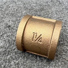 1-1/4" Red Brass Pipe Coupling Female NPT Fitting 1VFE6 New Other