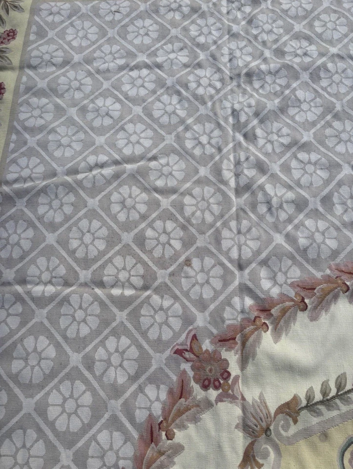 10x14 Handmade Luxury French  Needlepoint Rug: Aubusson Style Wool Carpet - Image 3 of 4