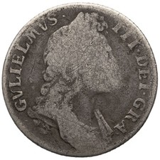 1696 Shilling William III UK Coin Silver (MO4412-)
