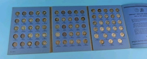 Mercury Dime Collection In Whitman Album 1916 - 1945 - 62 Coins