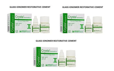 3 x Dental CRYSTA 2 Fine Particle GIC Restorative Material PL Set