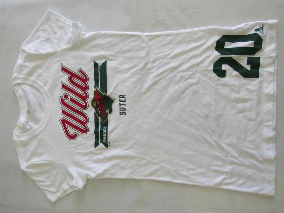 Nueva Camisa Reebok Minnesota Wild #20 Ryan Suter Para Mujer Talla M Blanca Foto 4 de 4