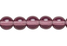 Bead, 50 Czech Pressed Glass Transparent Amethyst Purple 6mm Round Beads 