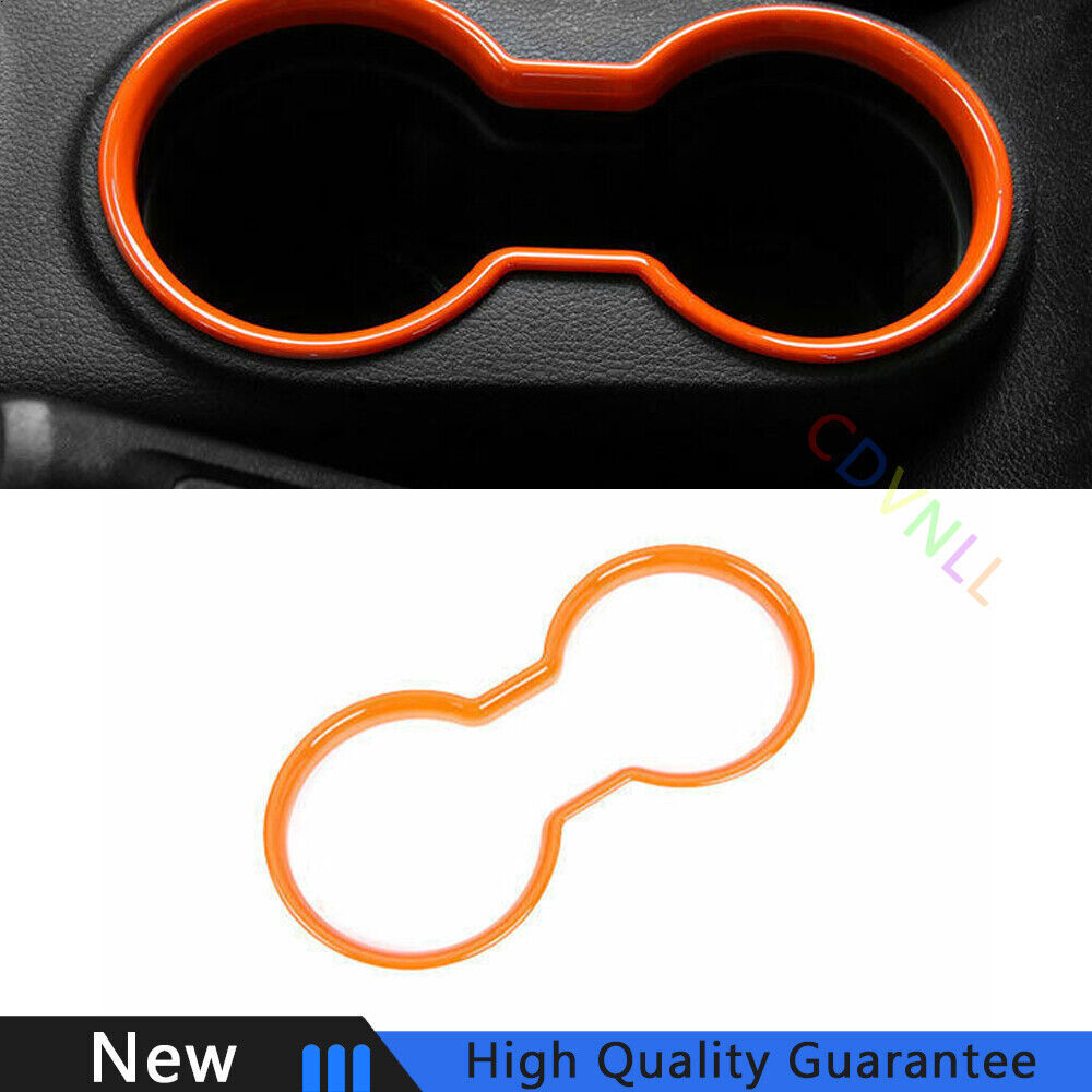 For Jeep Wrangler JK 2011-2017 Bright Orange Middle Console Water Cup Frame Trim
