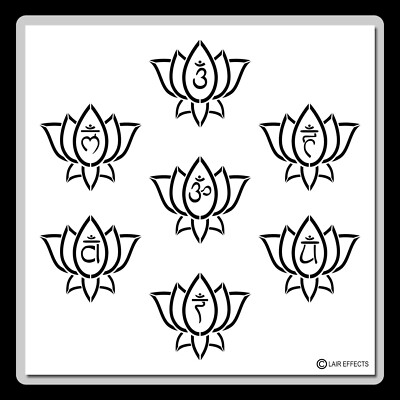 12 X 12-inch 7 in 1 Chakras and Lotus Flowers STENCIL Meditation/Yoga/Zen/Craft