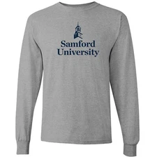 Samford University Bulldog Institutional Logo Long Sleeve - Sport Grey