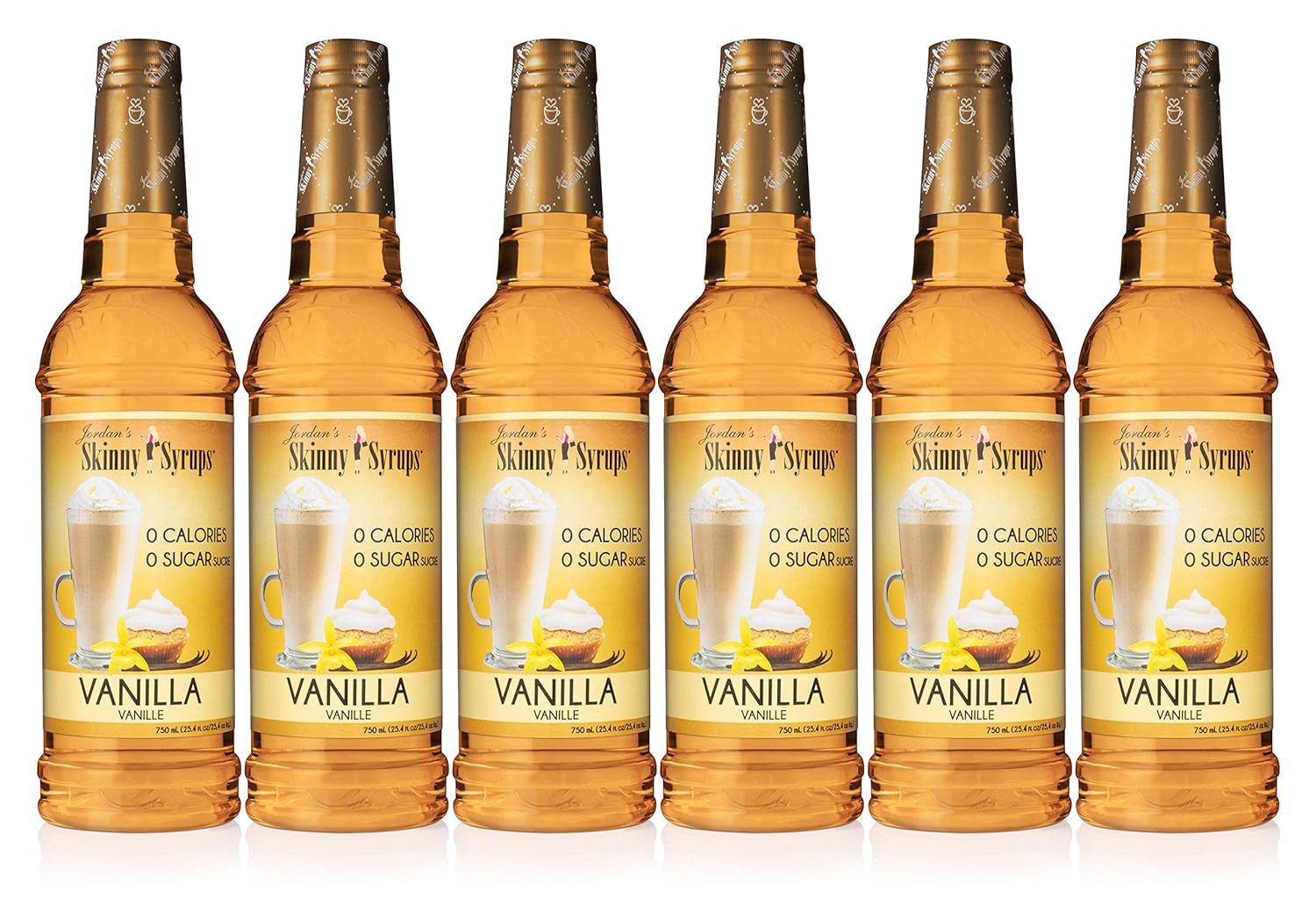Sugar Free Vanilla Coffee Syrup for Keto, 25.4 Fl Oz, Pack of 6 Bottles