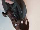 Antique metal pulley, Edna S&R Co. Cin O. farm barn equipment tool — photo 7