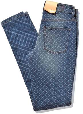 MAC Jeans DREAM SKINNY Stretch Röhre blau Print slim Gr.32  L 32  NEU