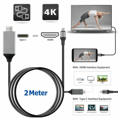 USB-C Type C to 4K HDMI HDTV Adapter Cable For Samsung Galaxy S10e S10+ Macbook - Afbeelding 1 van 6