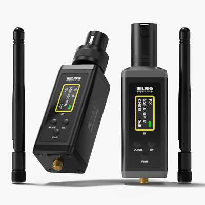 UHF Wireless XLR Mic System, 470ft Range, Dual Antennas, Auto