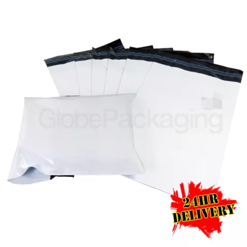 5000 x strong white 12x16" mailing postal poly postage bags 12"x16" (300x400mm) image 1