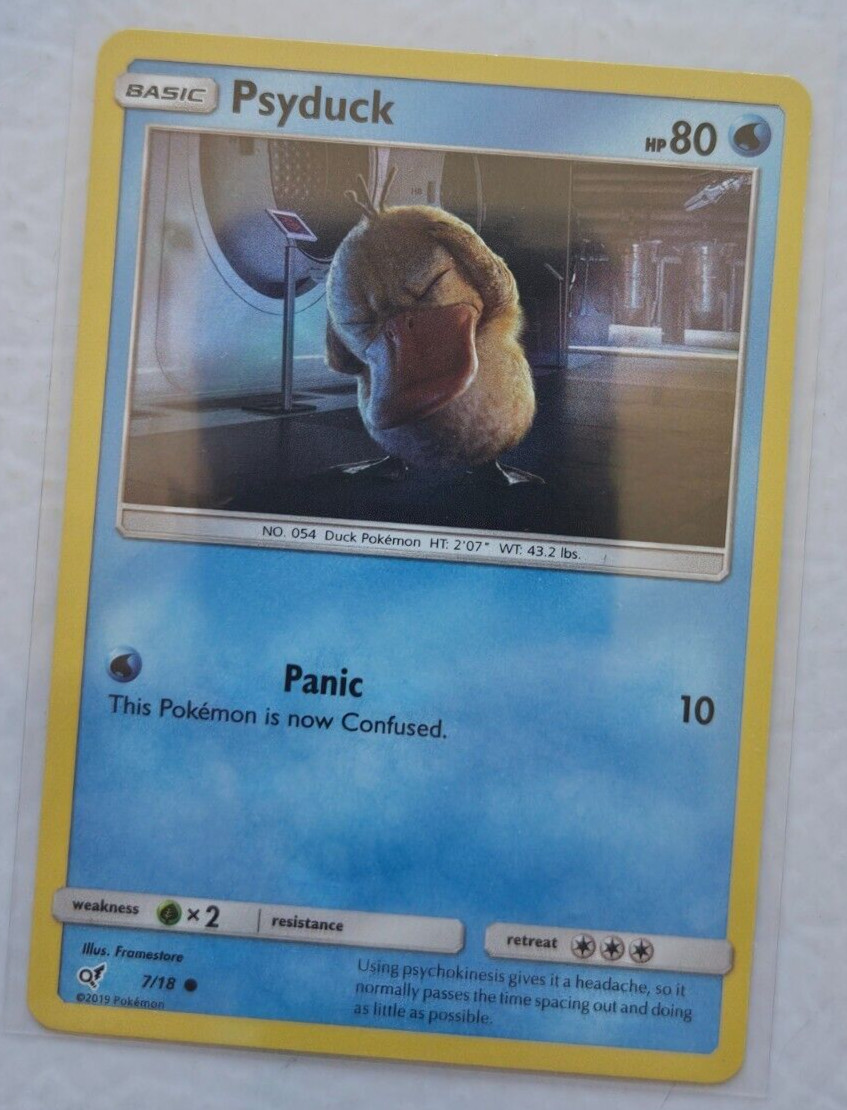 Pokemon Card Psyduck 7/18 Detective Pikachu Rare Holo Near Mint