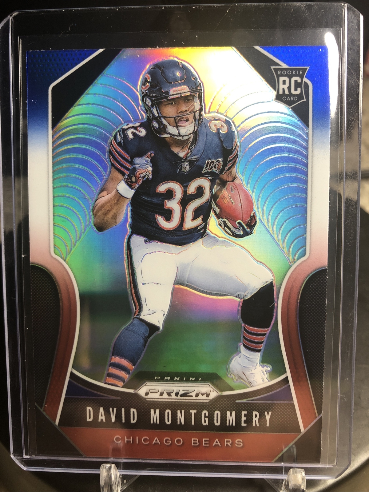 2019 Prizm David Montgomery Red White & Blue REFRACTOR RC #327 Bears ROOKIE