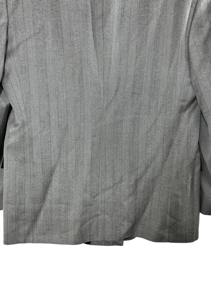 Dillards Racquet Club Gray Long Sleeve Sports Coat Blazer Striped Tailored USA - Image 2 of 4