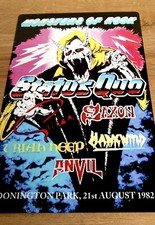 1982 MONSTERS OF ROCK CASTLE DONINGTON STATUS QUO SAXON. 8X12 INCH METAL SIGN