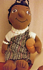 AFRICAN BOY: It's a Small World-Mini Never Used Part of Collection Sat Shelf 8" 
