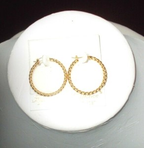 Authentic EG-TGIR-HP-00 Gold Plated Twist Hoop Earrings £40..00