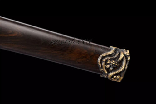 Fine Grinding Octahedral Han Dynasty Jian Ebony Chinese Sword Brass Fittings - Picture 10 of 17