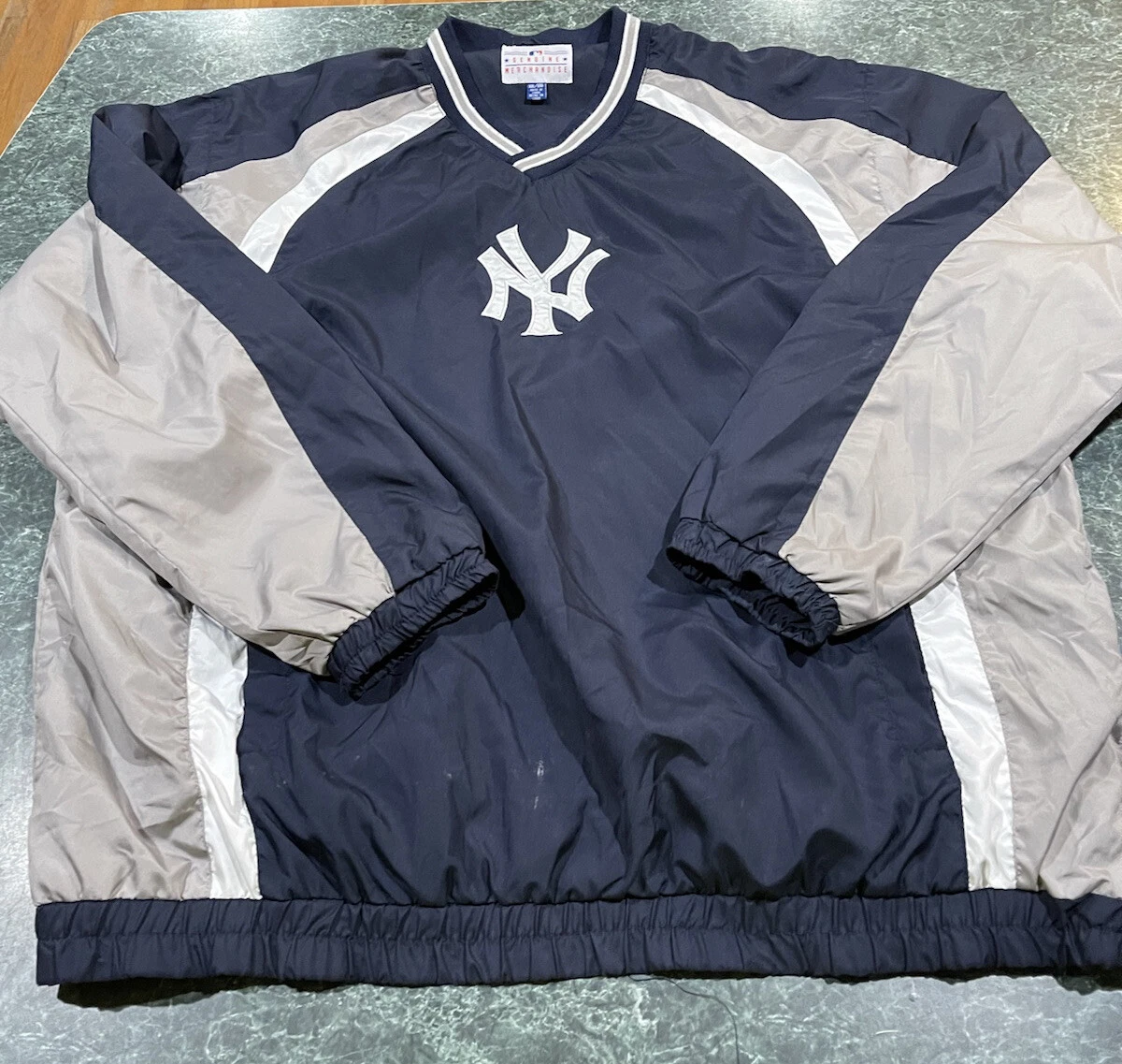 Vintage MLB New York Yankees Navy Blue WindBreaker Jacket Size XXL