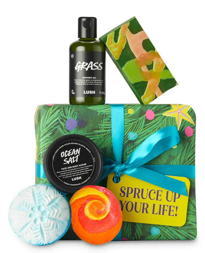 Lush Cosmetics Spruce Up Your Life! GIFT SET (Grass Shower Gel and more
