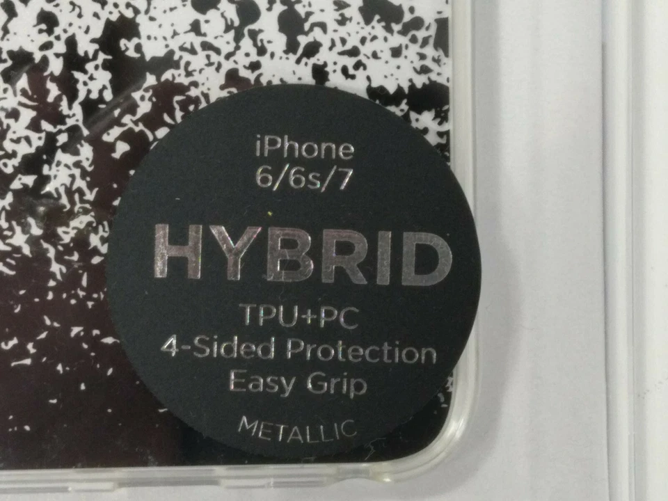 Nueva Funda Híbrida Poco Común para iPhone 6/6S/7 Negra Lava Metálica  Foto 3 de 4