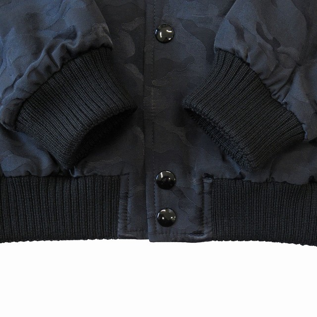 Giubbotto bomber Saint Laurent Paris cotone mimetico blu navy taglia 44