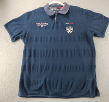 Tommy Hilfiger Men's Polo Shirt Size M Navy Blue Striped Logo Short Sleeve VTG