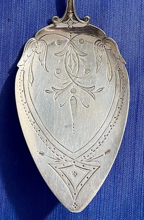 Редкий сервиз для выпечки из чистого серебра Whiting Lotus 10 дюймов яркая огранка египетское возрождение - Изображение 3 из 4