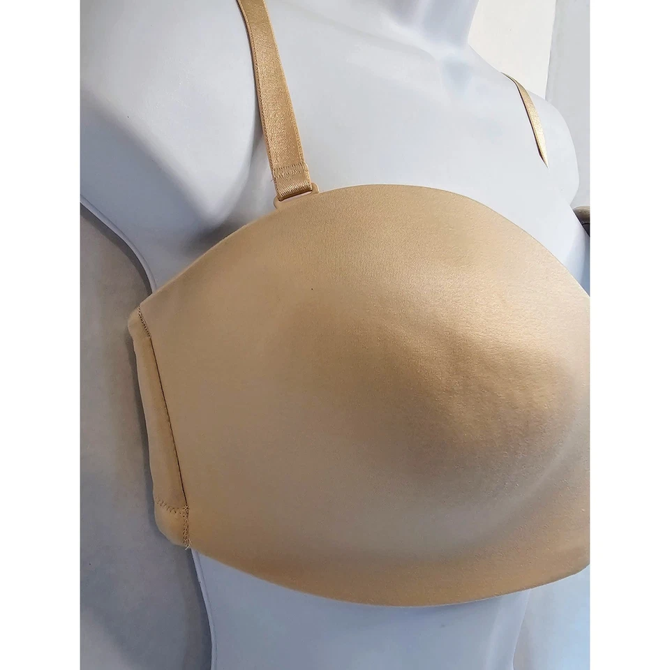 Sutiã Wacoal Staying Power 34DD sem alças bege conversível acolchoado sem fio - Imagem 3 de 4