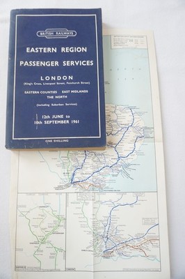 Juni - Sept 1961 Ostregion Personenverkehr Eisenbahn Fahrplan & Karte