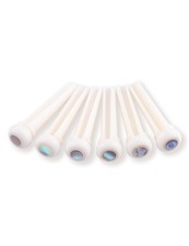 Metallor Bone Guitar Bridge Pins String Pegs End White with Abalone Dot