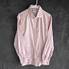 Charles Tyrwhitt Dress Shirt Men 17/36 Extra Slim Fit Pink Button Up Long Sleeve