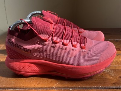 Salomon Pulsar Trail Low Top Lace-Up Running Sneakers Red / Pink SZ 8.5
