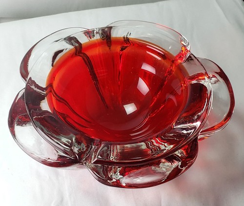Murano rotes Glas Aschenbecher 70er Jahre Mid Century Modern Design Top Zustand! - Bild 8 von 10