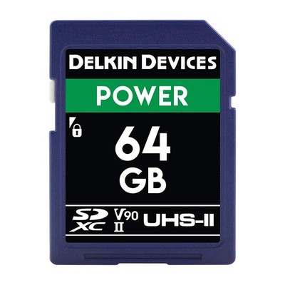 Delkin Devices Power 64GB SDXC UHS-II Memory Card   300MB/s Read, 250MB/s Wri...