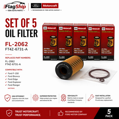 5x Motorcraft FL2062 Oil Filter Ford FT4Z6731A 5 Pack FL-2062