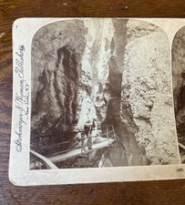 Gloomy Gate of Rocks Schiller's Tell Switzerland Underwood Stereoview
