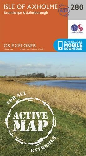 Ordnance Survey Explorer Active 280 Isle Of Axholme, Scunthorpe & Gainsborough Map With Digital Version Orange - Image 4