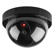 1 Pack Dummy Camera Fake Security CCTV Dome Camera with Flashing Red LED Light