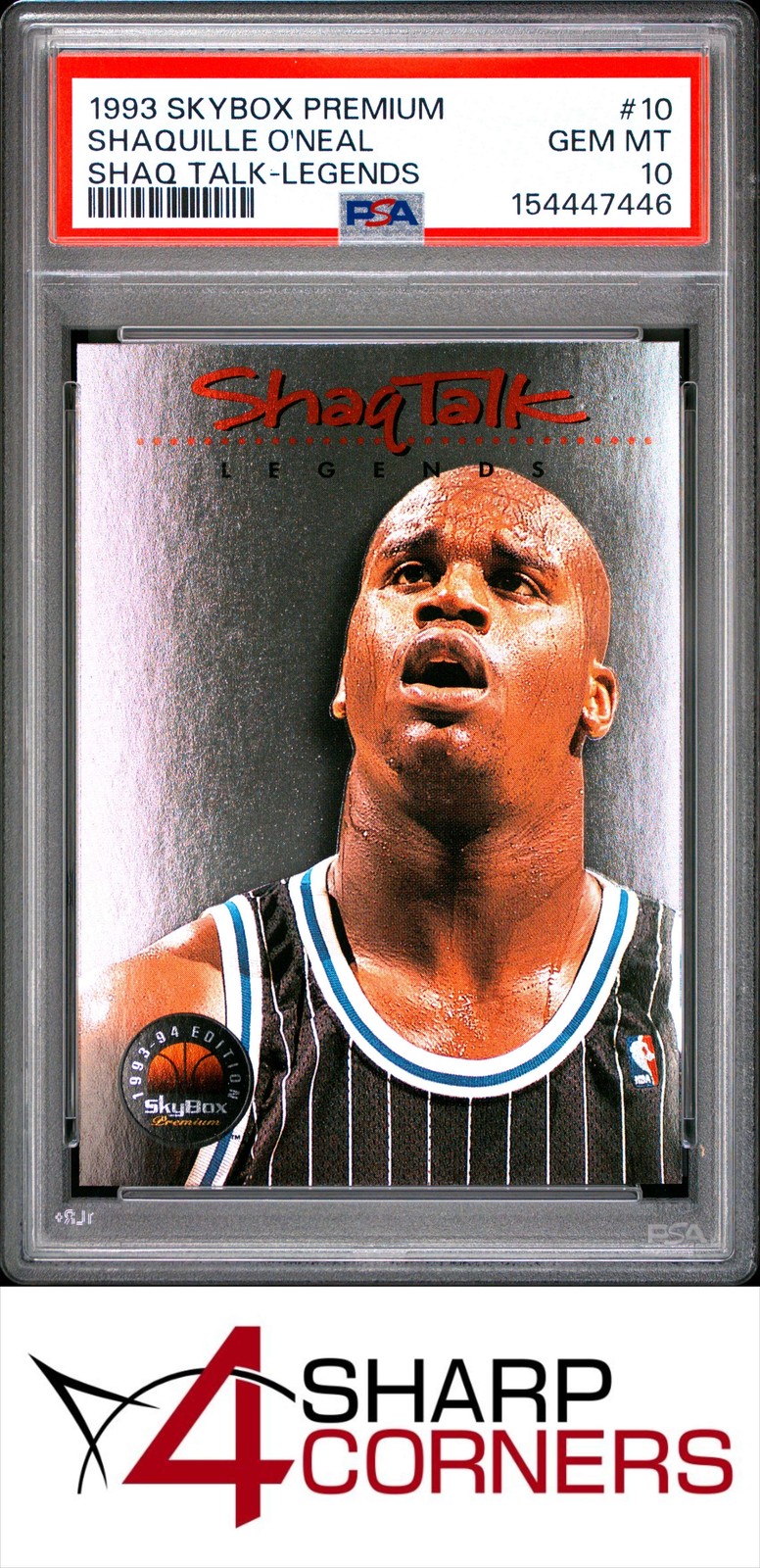 1993 SKYBOX PREMIUM SHAQ TALK #10 SHAQUILLE O'NEAL HOF LEGENDS PSA 10