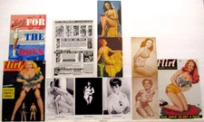 LOT OF 11 MUTOSCOPE/EXHITBIT PINUP CARD, POSTCARD, PRINT, BETTIE PAGE ORDER PAGE