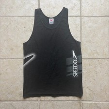 Vintage 90s Speedo Black Swim Tank Top Youth L/XL Single Stitch Made In USA