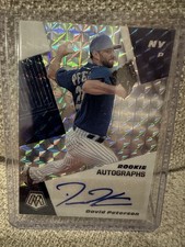 2021 Panini Mosaic David Peterson Rookie Auto Mosaic Prizm RC #RAM-DP Mets Card. rookie card picture