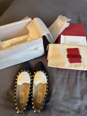 Valentino Garavani Ballerinas Rockstud aus Leder, neu!