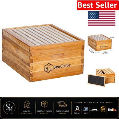 Durable Cedarwood Langstroth Hive: 10 Frame Deep Brood Box with Beeswax Coating