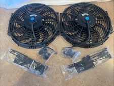 2 Electric Radiator Fans 12v 80w 12 Slim Universal Push Pull Winstall Kit