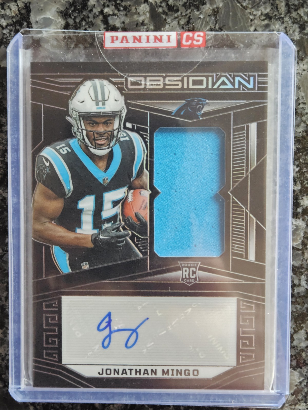 2023 Panini Obsidian Jonathan Mingo RC Patch Auto /199 Panthers Cowboys RPA