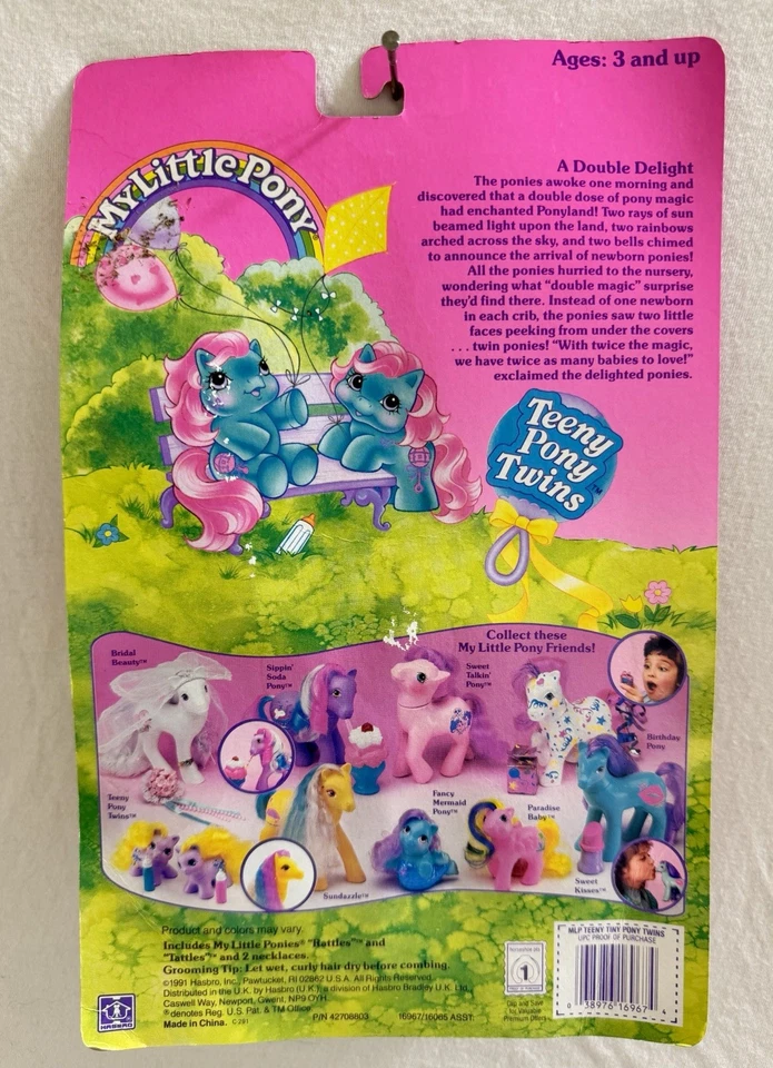 Vintage My Little Pony G1 Teeny Pony Twins Rattles & Tattles Babies MOC NOS RARE - Image 2 of 2