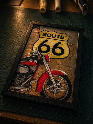 Route 66 Spiegel Highway Mirror Wandspiegel Bar Kneipe